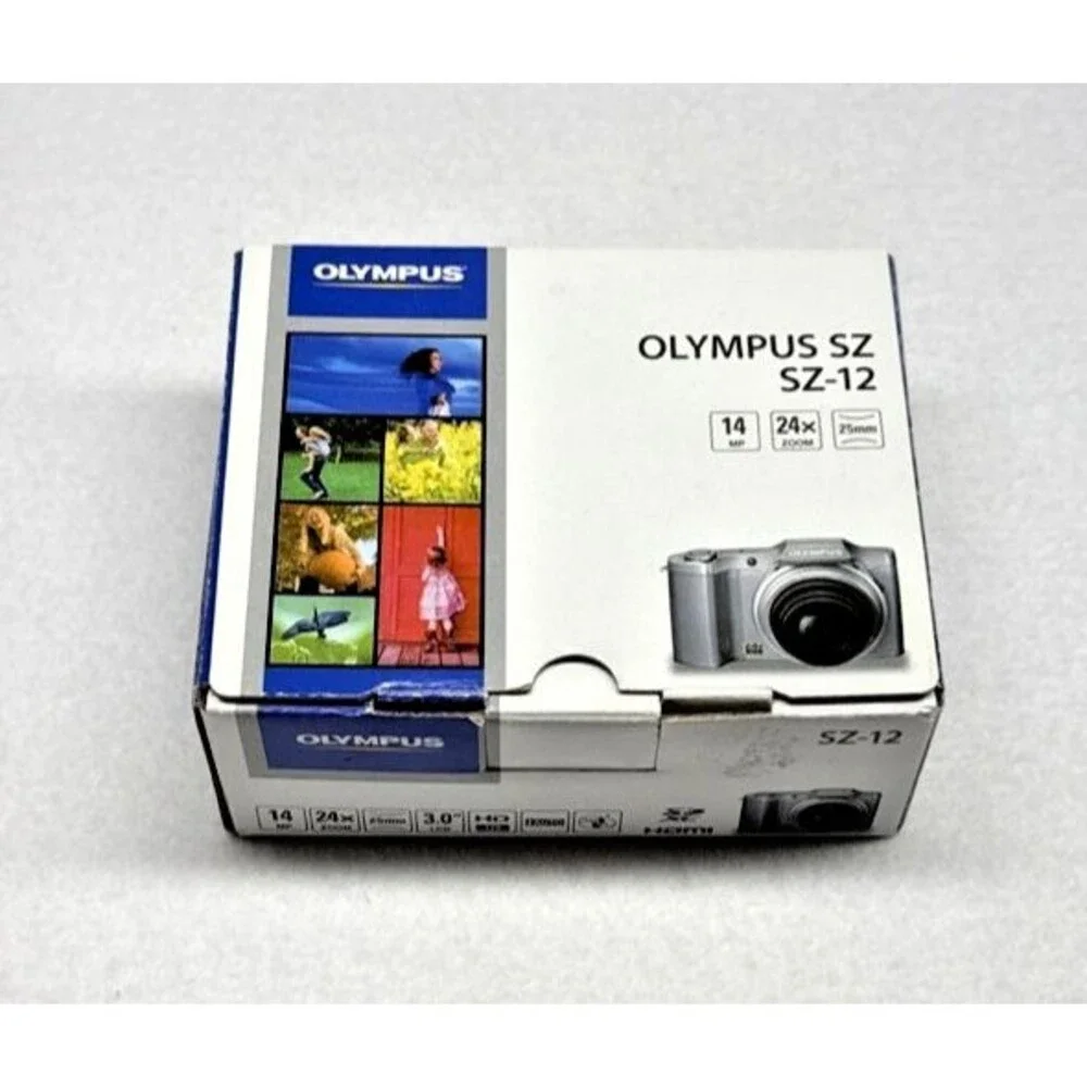 Olympus SZ-12 14MP Digital Camera 24x Zoom Red w/ Box Charger Battery SD Card
